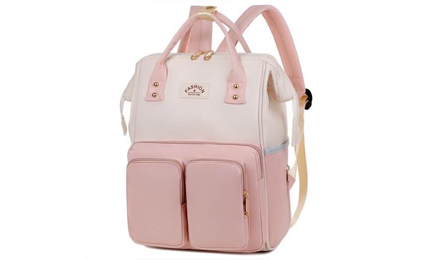 Image 5: Water-Repellent Large Diaper Backpack