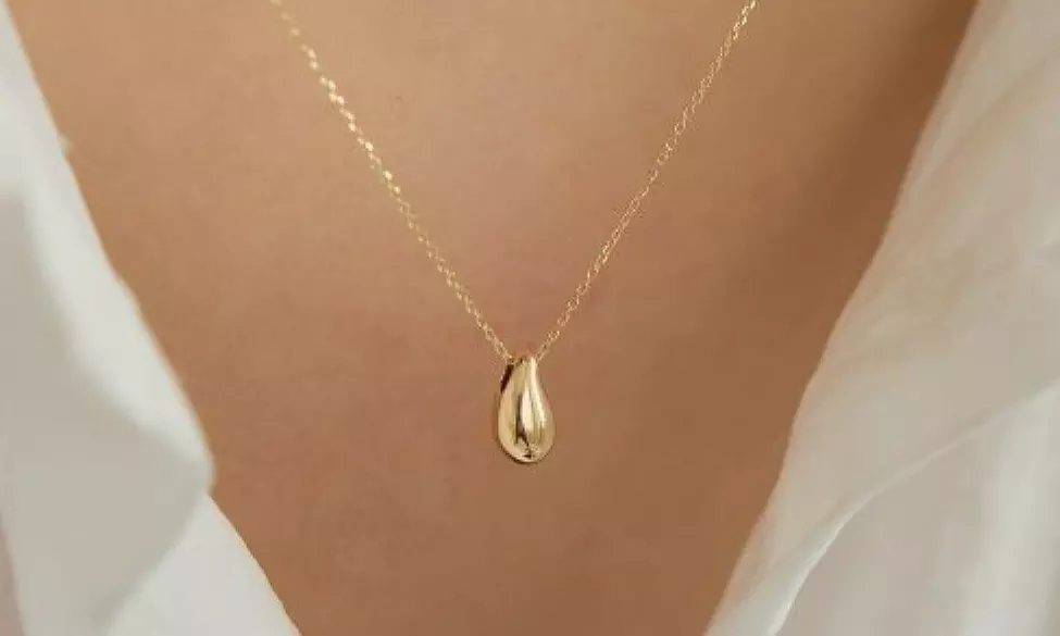 Italian Made 925 Sterling Silver Teardrop Pendant Necklace Chain 18 Inch