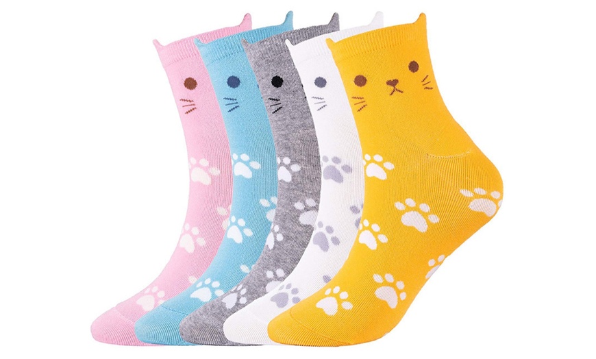 Image 11: Pack de cinco pares de calcetines de animales