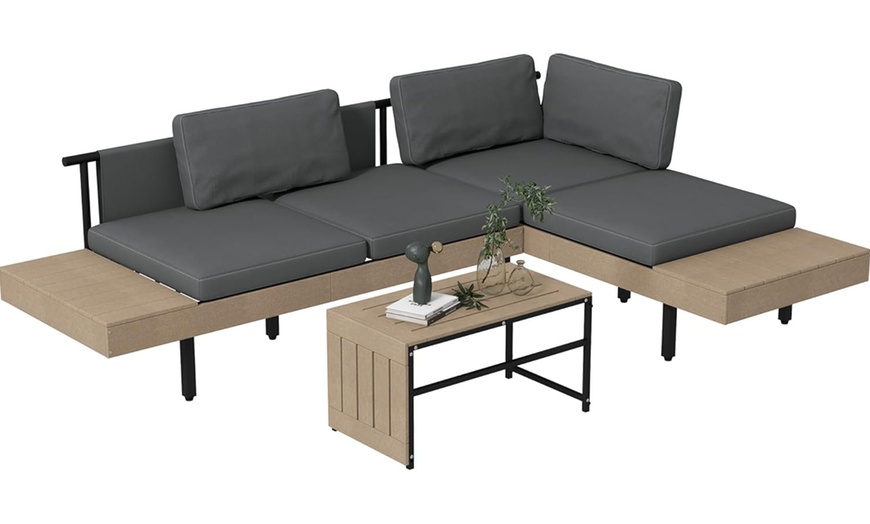 Image 2: Outsunny Three-Piece Garden Furniture Set