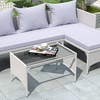 Image 1: Three Piece Outdoor Furniture Set With Table 