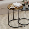 Image 1: HomCom Nesting Side Tables, Space-Saving Design