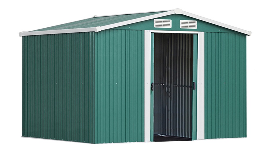 Image 9: Large Metal Garden Tool Storage Shed in 6 Styles