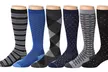 6-Pack Rexx Men's Knee-High Patterned Compression Socks - Second Medium