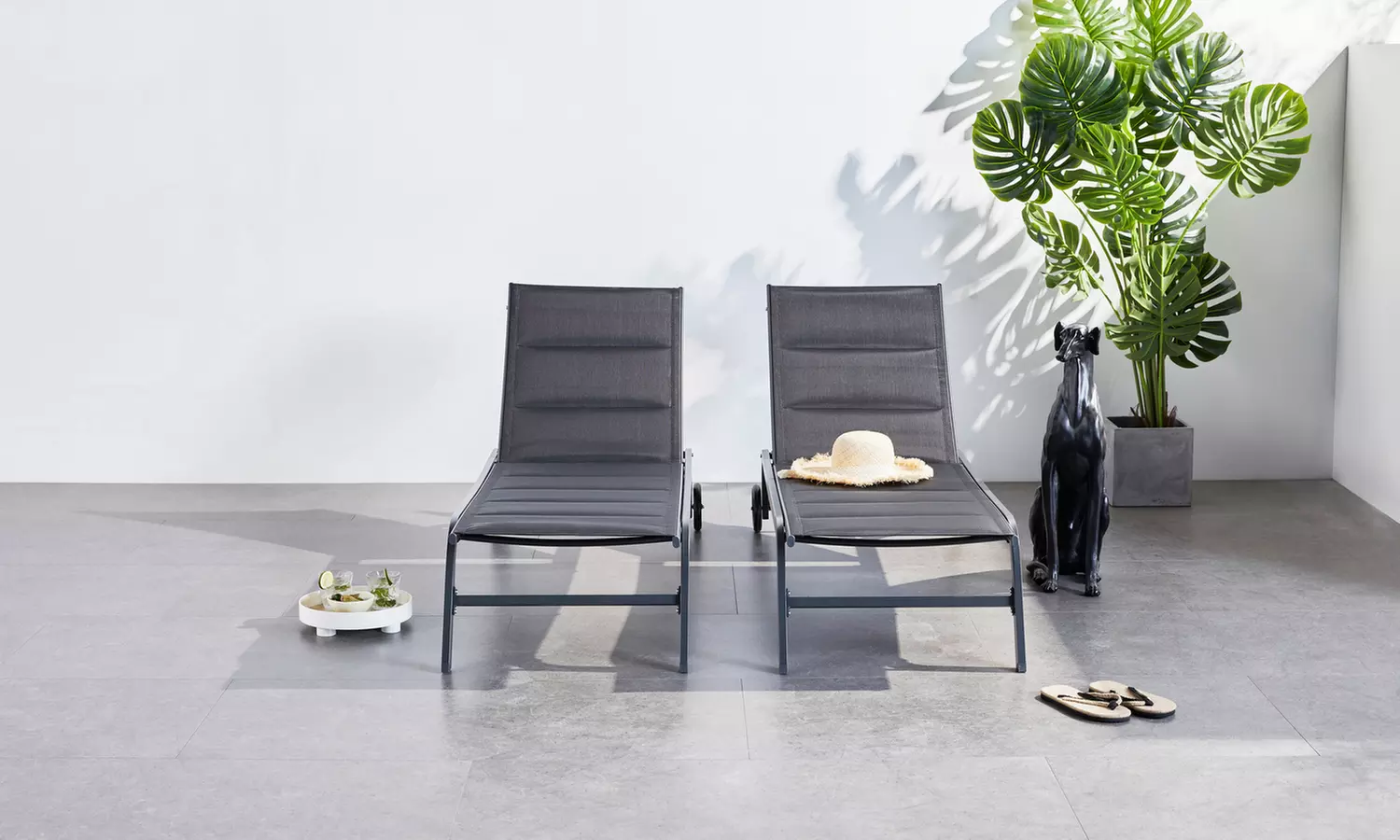 Lot de 2 transats en aluminium AUCKLAND, Kokoon