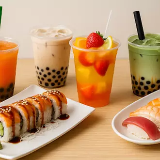 Sushi & Appetizer Combo, Bubble Tea & Snack Pair, or Full Meal for 2