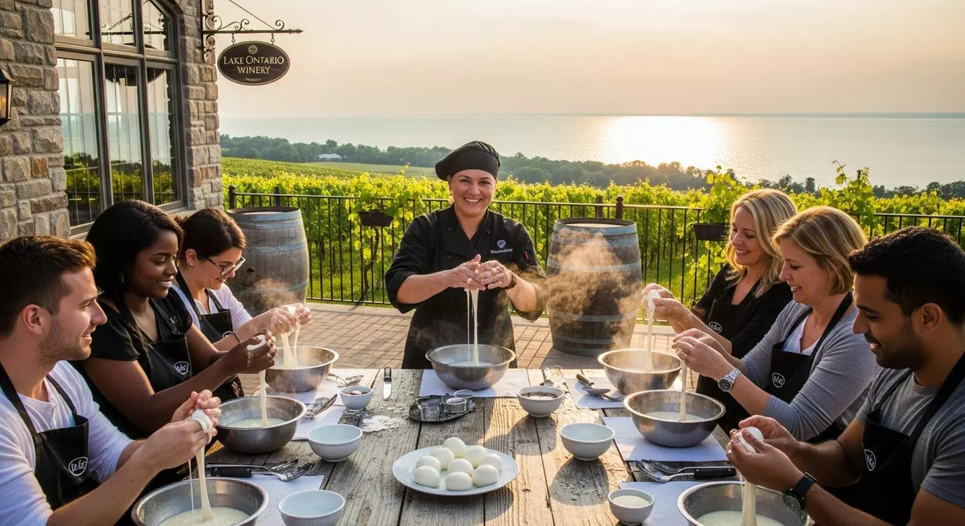 Up to 51% Off on Mozzarella-Making Class with Wine Tastings and food for Two or Four at Lake Ontario Winery