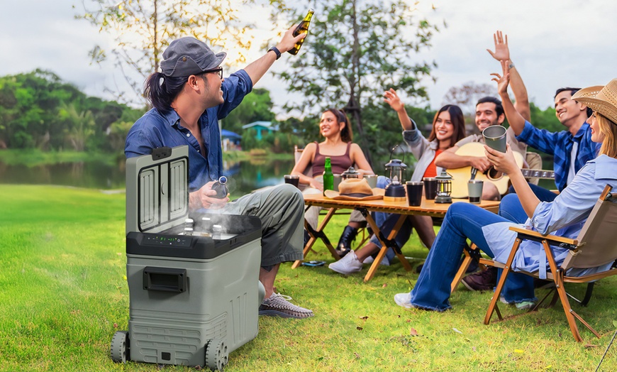 Image 2: Outsunny Car Fridge Freezer Dual Zone