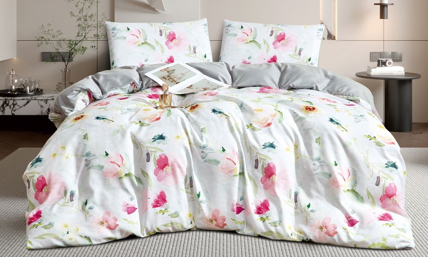 Image 8: Reversible Easy Care Printed Duvet Set in Various Styles