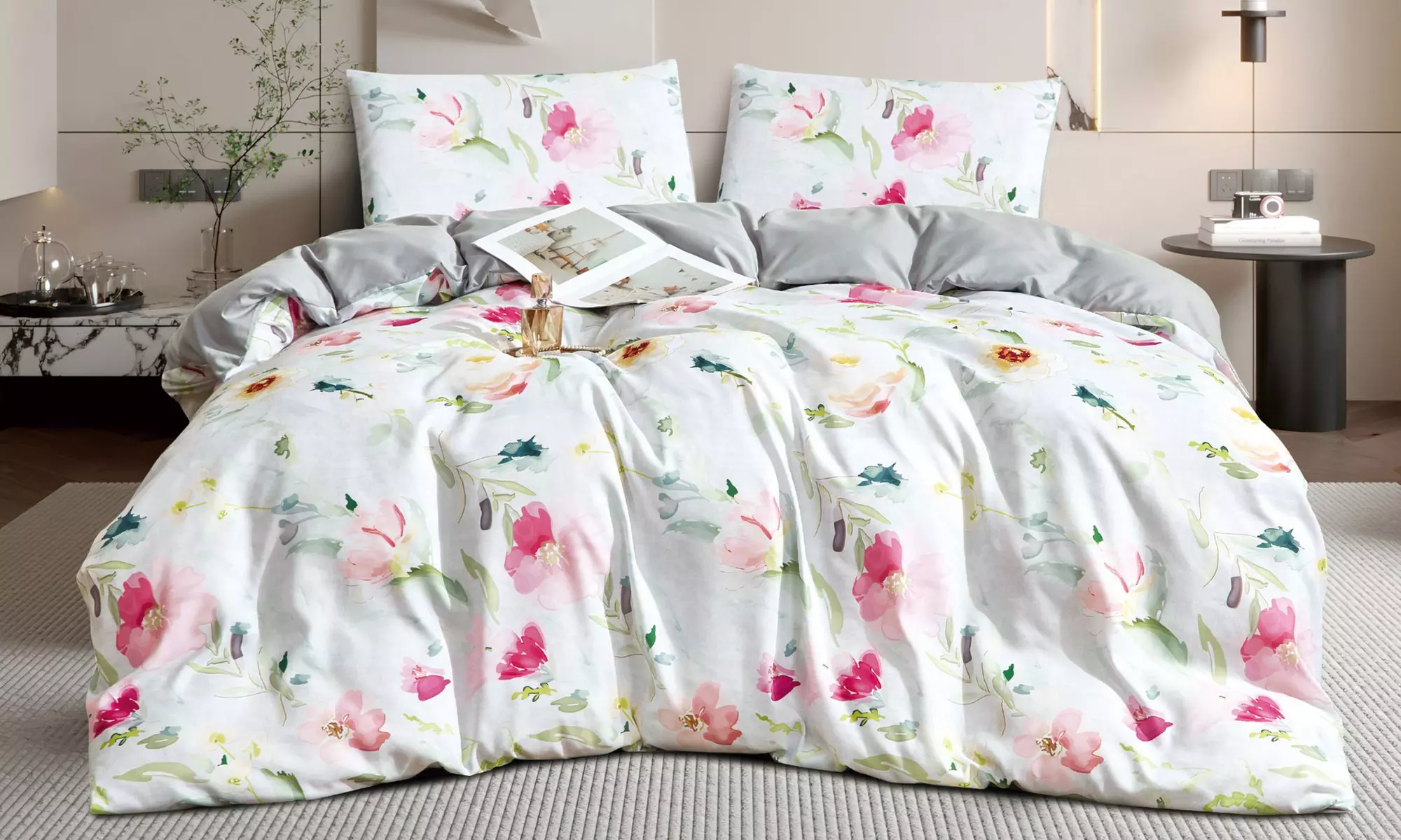 Reversible Easy Care Printed Duvet Set in Various Styles