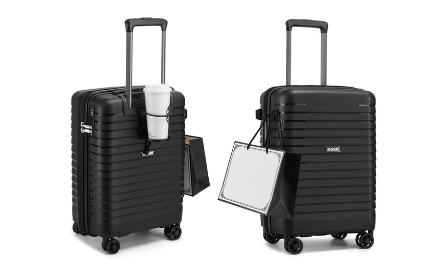 Image 4: Maleta o juego de 2 maletas Kono con portavasos y cerradura TSA