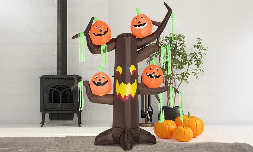 Image 16: HomCom Halloween Inflatable Tree with LED Lights