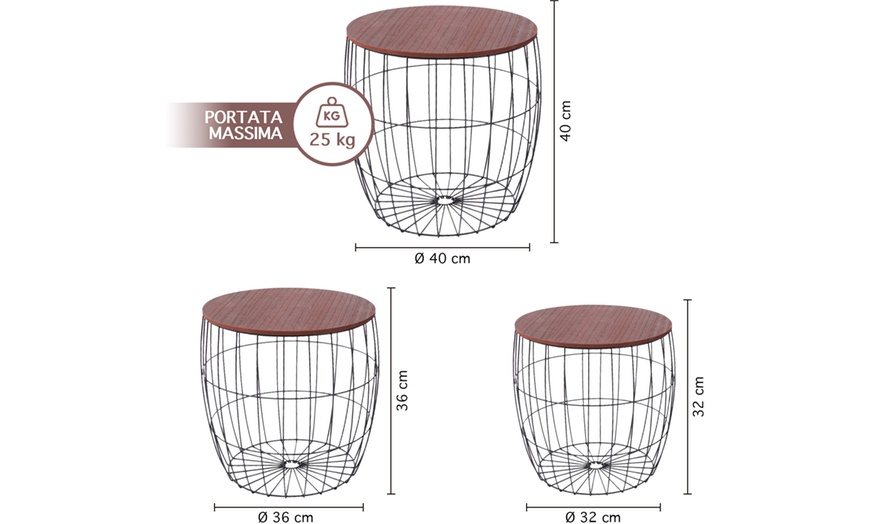 Image 4: Set de 3 tables basses pour le salon