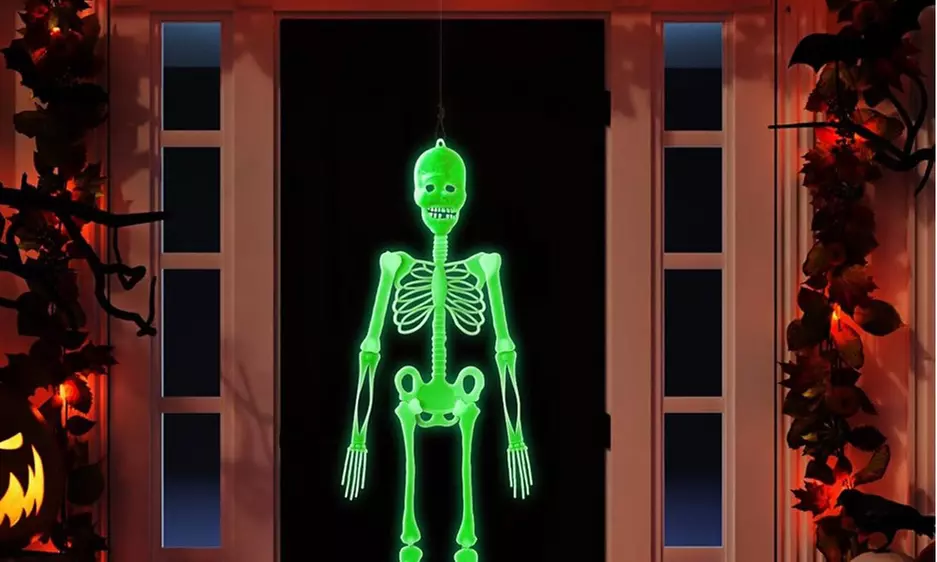 5ft Halloween Luminous Skeleton Full Body Glow-in-Dark Skeleton Hanging Decor