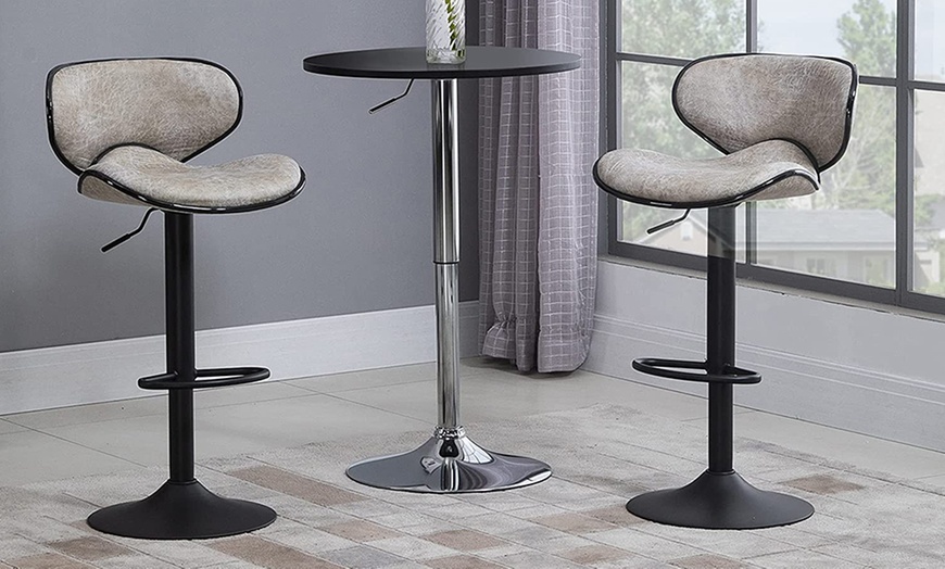 Image 1: Set of Two Homcom Bar Stools