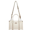 Image 3: Miss Lulu PU Leather Graceful Spacious Tote Bag with Woven Trim Strap
