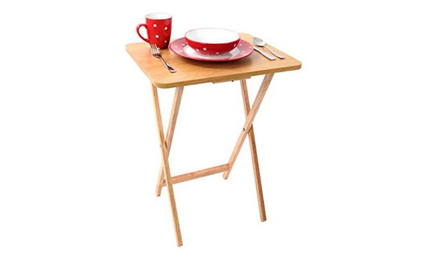 Image 5: Folding Wooden Side Table