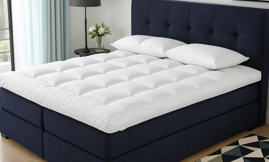 Image 1: Surmatelas double technologie à mémoire de forme et microfibre, Sampur