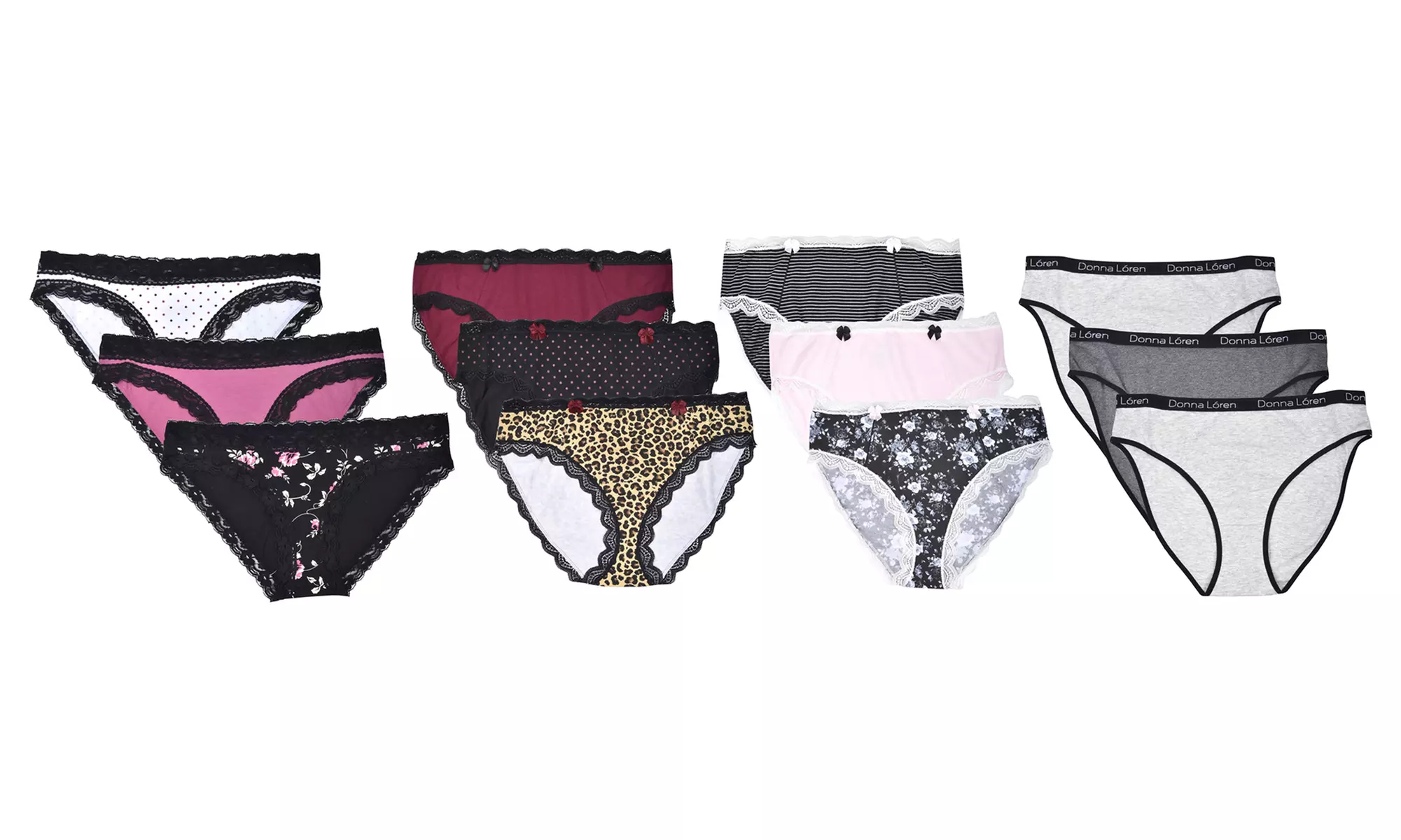 Donna L'oren Women's Panties 6-Pack S-XL- Bikinis or Hi-cuts