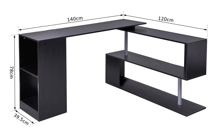 Image 26: HomCom Rotating Desk