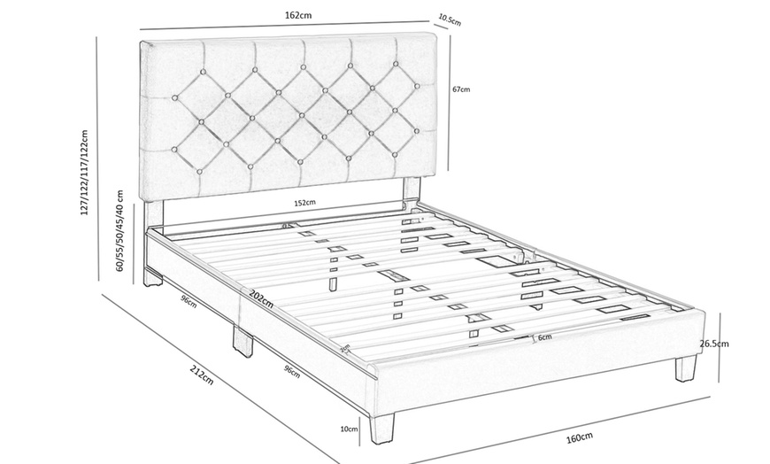 Image 12: King or Double Bed Frames with Adjustable Upholstered Headboards