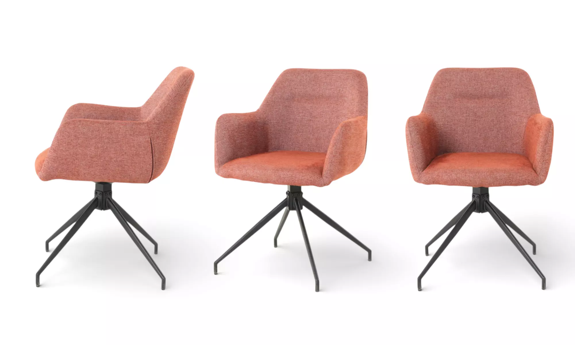 Lot de 2 chaises pivotantes "Morini" en tissu