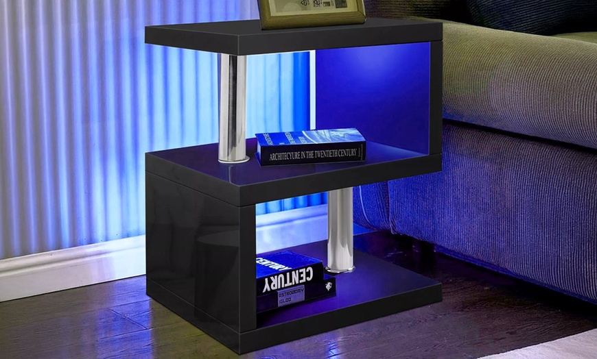Image 4: High Gloss LED Coffee and Side Table Range