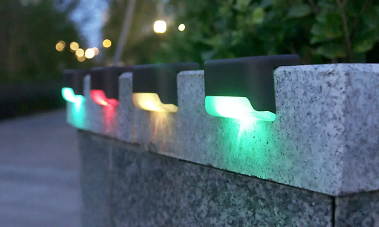 4 luces solares para valla