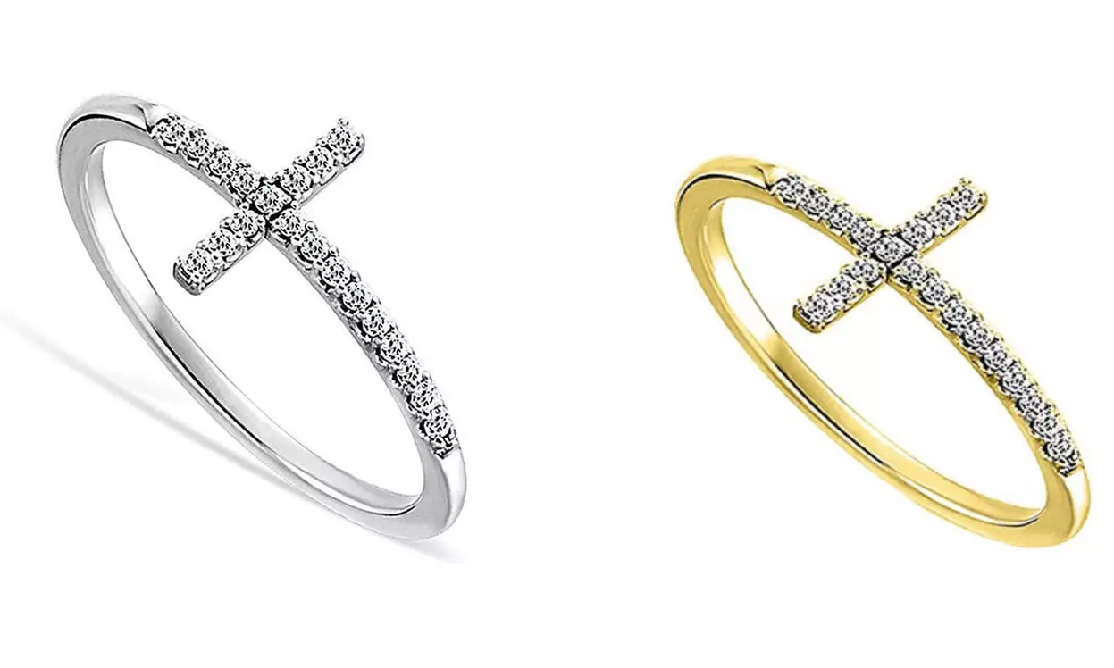 Sideways Cross Band With Crystals From Swarovski