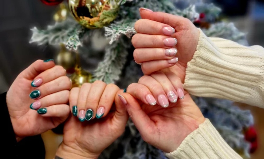 Image 1: Shellac Toes, BIAB Nails, Full Pedi w/ Shellac, File & Shellac Hand