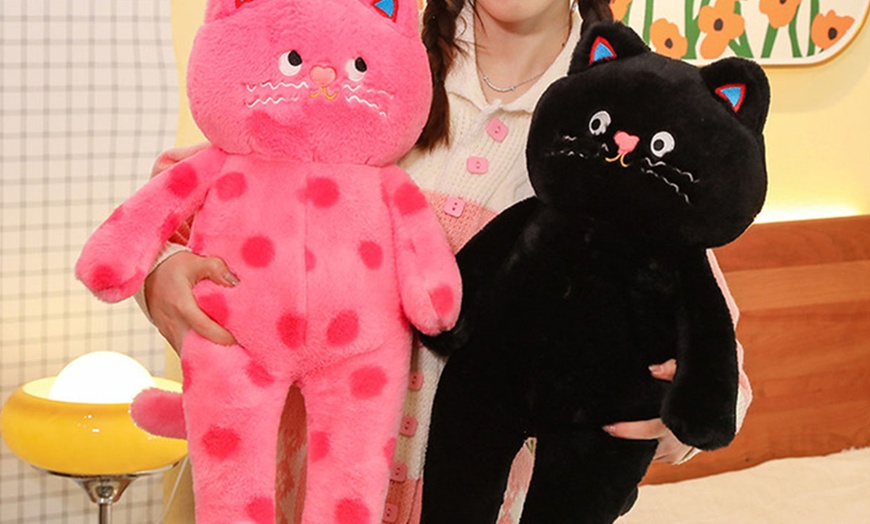 Image 15: Kawaii Spotted Cat Plush Toy