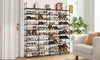 10-Tier Shoe Rack 80-Pair Storage Organizer for Entryway Closet Livingroon Black