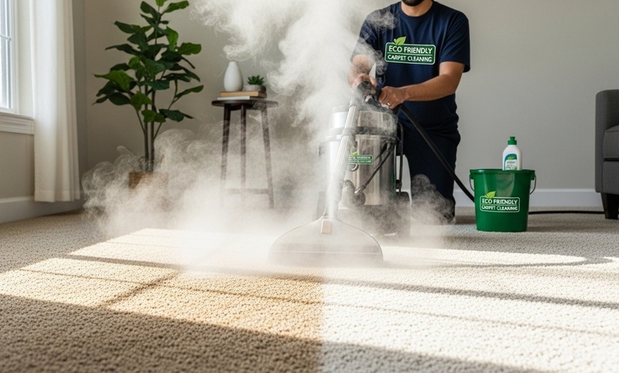 Image 2: Eco-Friendly  Carpet Steam Cleaning for 2,4 or 6 Rooms