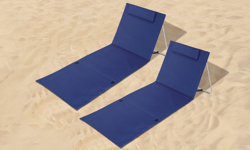 Image 1: Coppia di materassini da spiaggia portatili