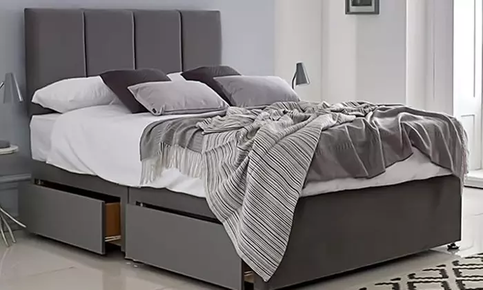 Panelled Divan Bed with Memory Foam Sprung Mattress