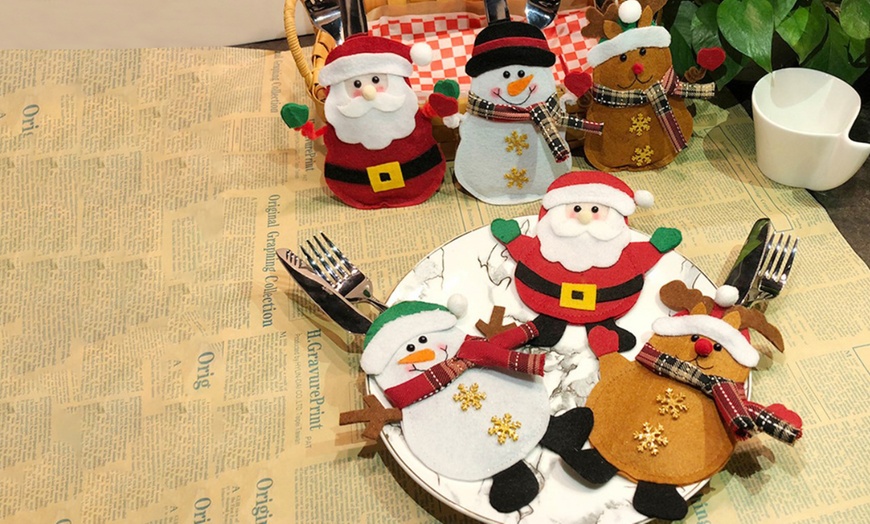 Image 2: Christmas-Themed Cutlery Covers