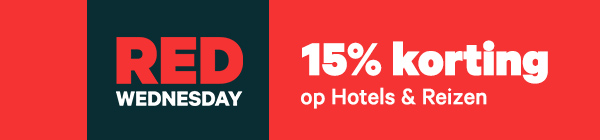 Het is Red Wednesday! Pak tot 30% korting op Lokaal, 15% op Travel en 10% op Producten met code ROOD