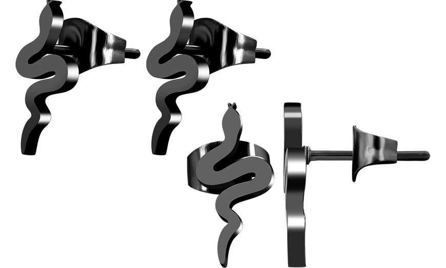 Image 12: Pendientes elegantes de acero inoxidable tipo botón