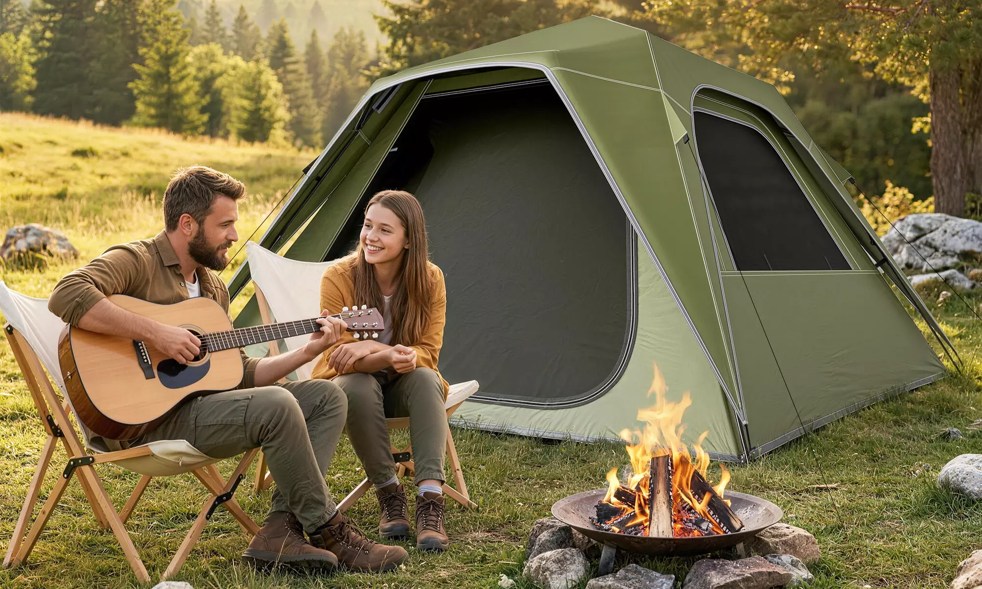 Outsunny Instant Pop-Up Family Camping Tent