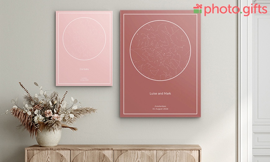 Image 1: Personalisierte Sternenkarte auf Fotoboard