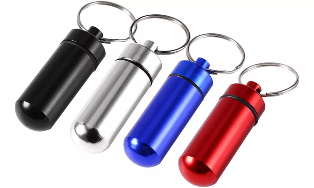 Waterproof Keychain Stash Container from Zebra Smoke - Primary Image