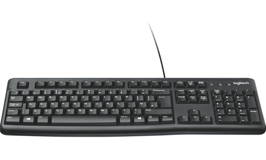 Image 2: Logitech K120 Black Wired Keyboard 