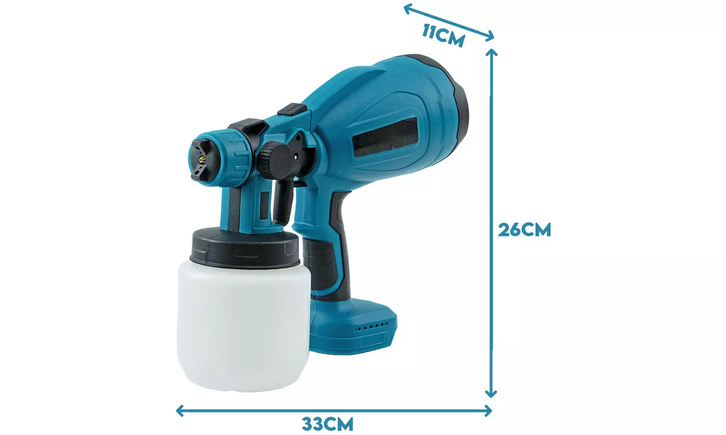 Draadloze 48 V verfpistool, 800 ml capaciteit & verstelbare modus