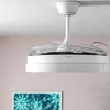 Image 3: Ventilateur de plafond, lumière LED, 4 pales rétractables Innovagoods