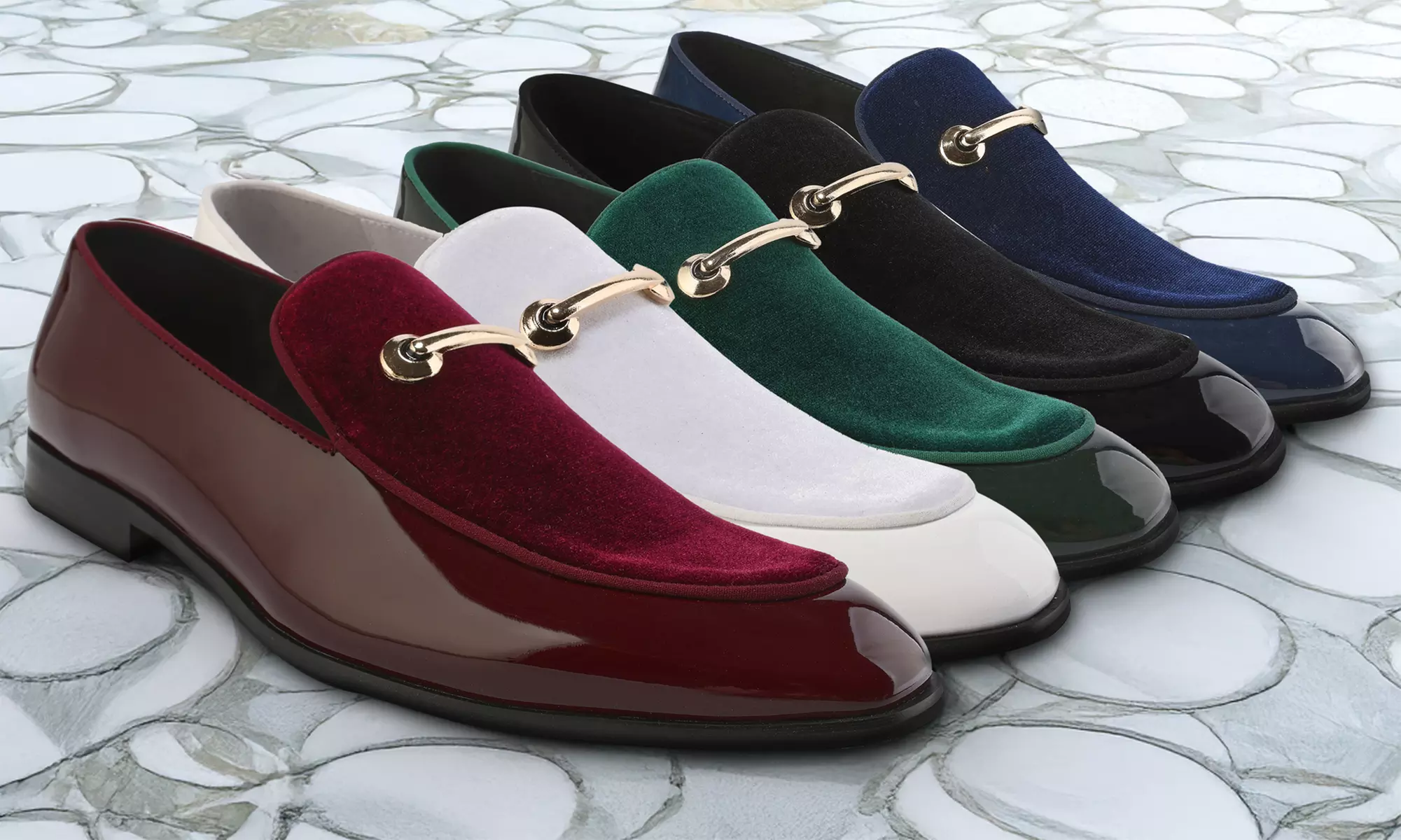 Gino Vitale Velvet & Patent Leather Slip On Dress Loafer