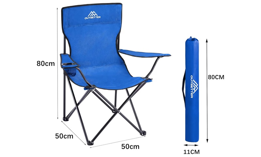 Image 14: Foldable Camping Chair with Cup Holder