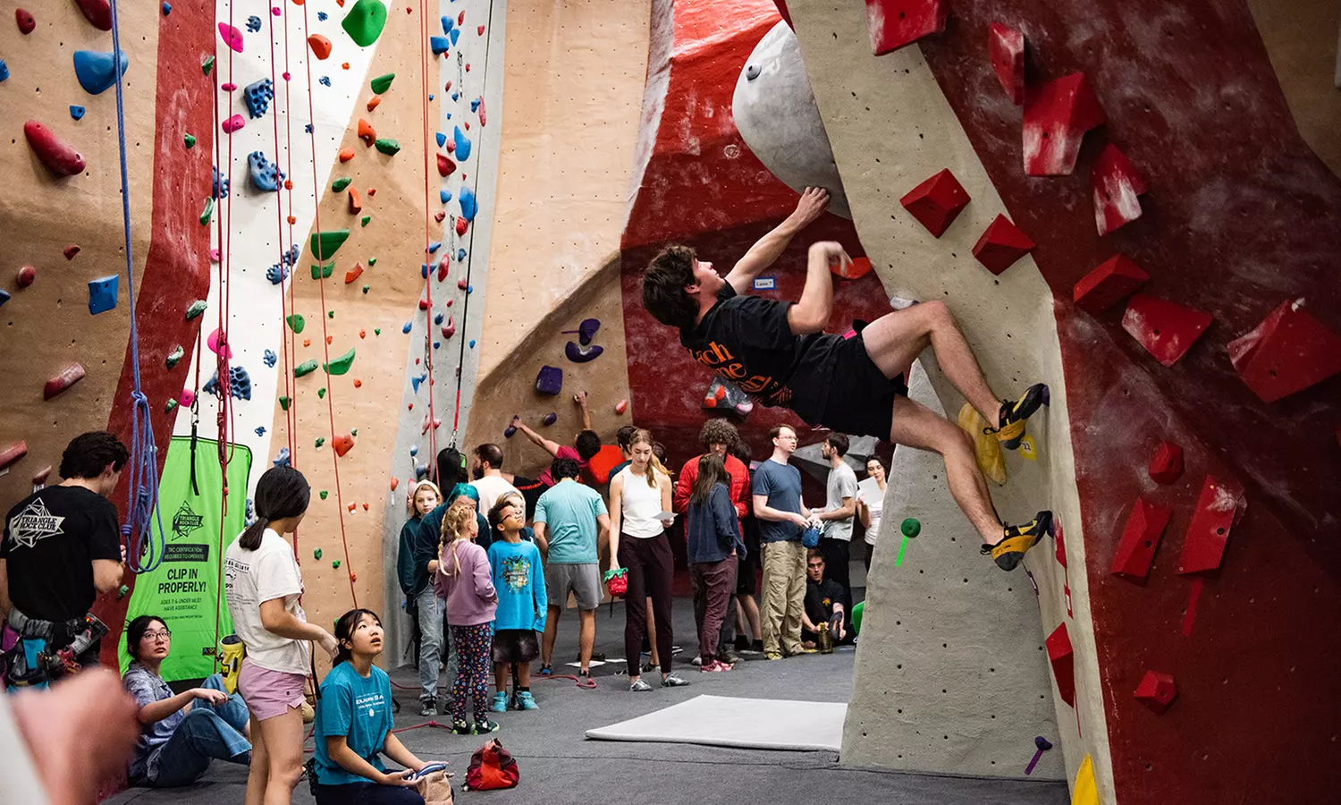 Indoor Climbing at Triangle Rock Club; Guided Climbing for 1 or 2