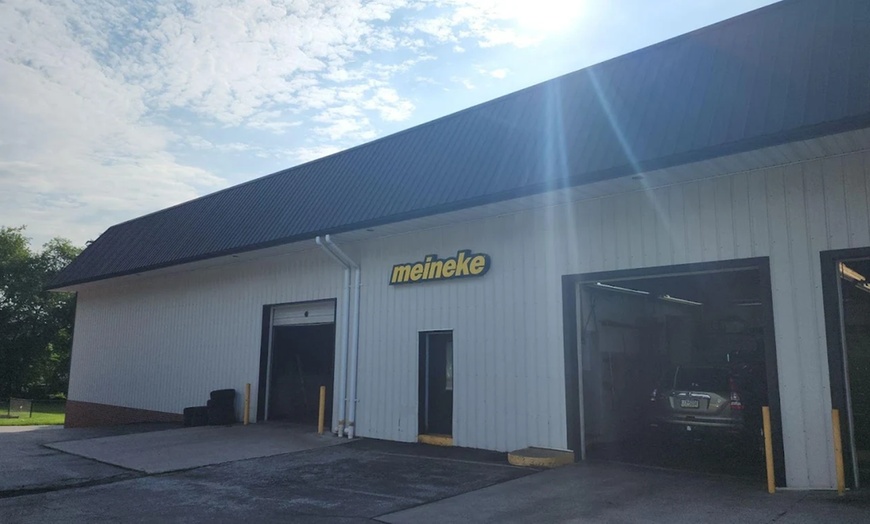 Image 1: Full Synthetic or Blend Oil Change with Tire Rotation at Meineke Auto