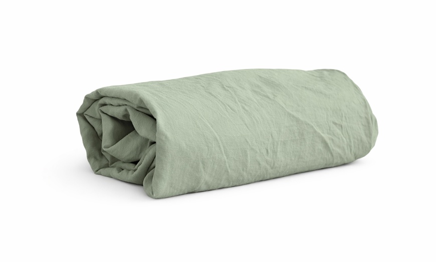Image 7: 1 ou 2 draps-housses en microlavée, bonnet de 25 cm