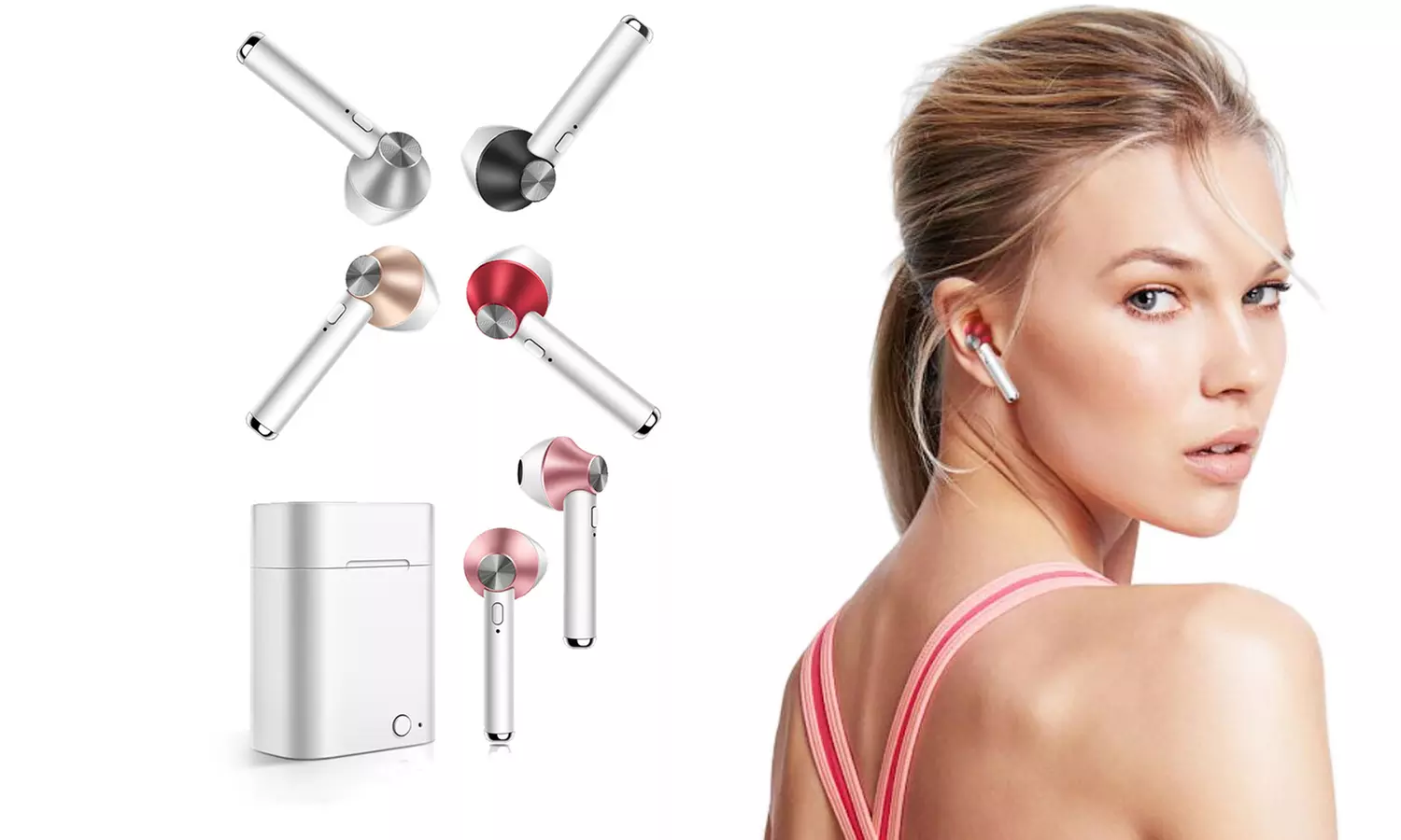 SonicPulse X12 kabellose Kopfhörer mit Ladeetui in der Farbe nach Wahl - Primary Image